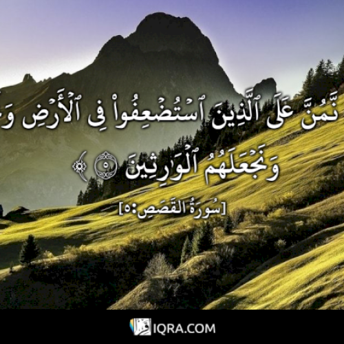 ﵟ-وَنُرِيدُ-أَن-نَّمُنَّ-عَلَى-ٱلَّذِينَ-ٱسۡتُضۡعِفُواْ-فِي-ٱلۡأَرۡضِ-وَنَجۡعَلَهُمۡ-أَئِمَّةٗ-وَنَج1823756