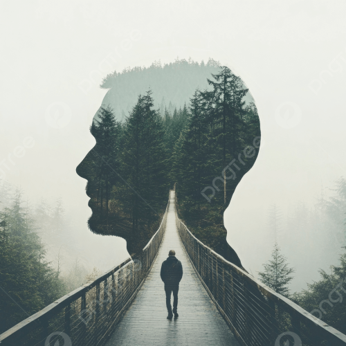 pngtree-a-man-walking-on-the-bridge-his-head-is-shaped-like-picture-image_16362662