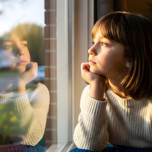 pngtree-a-young-girl-gazes-thoughtfully-out-window-her-reflection-visible-on-image_19887951